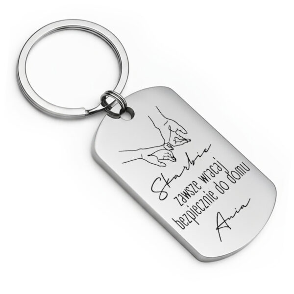 Brelok z grawerem ze stali szlachetnej z grawerem imienia