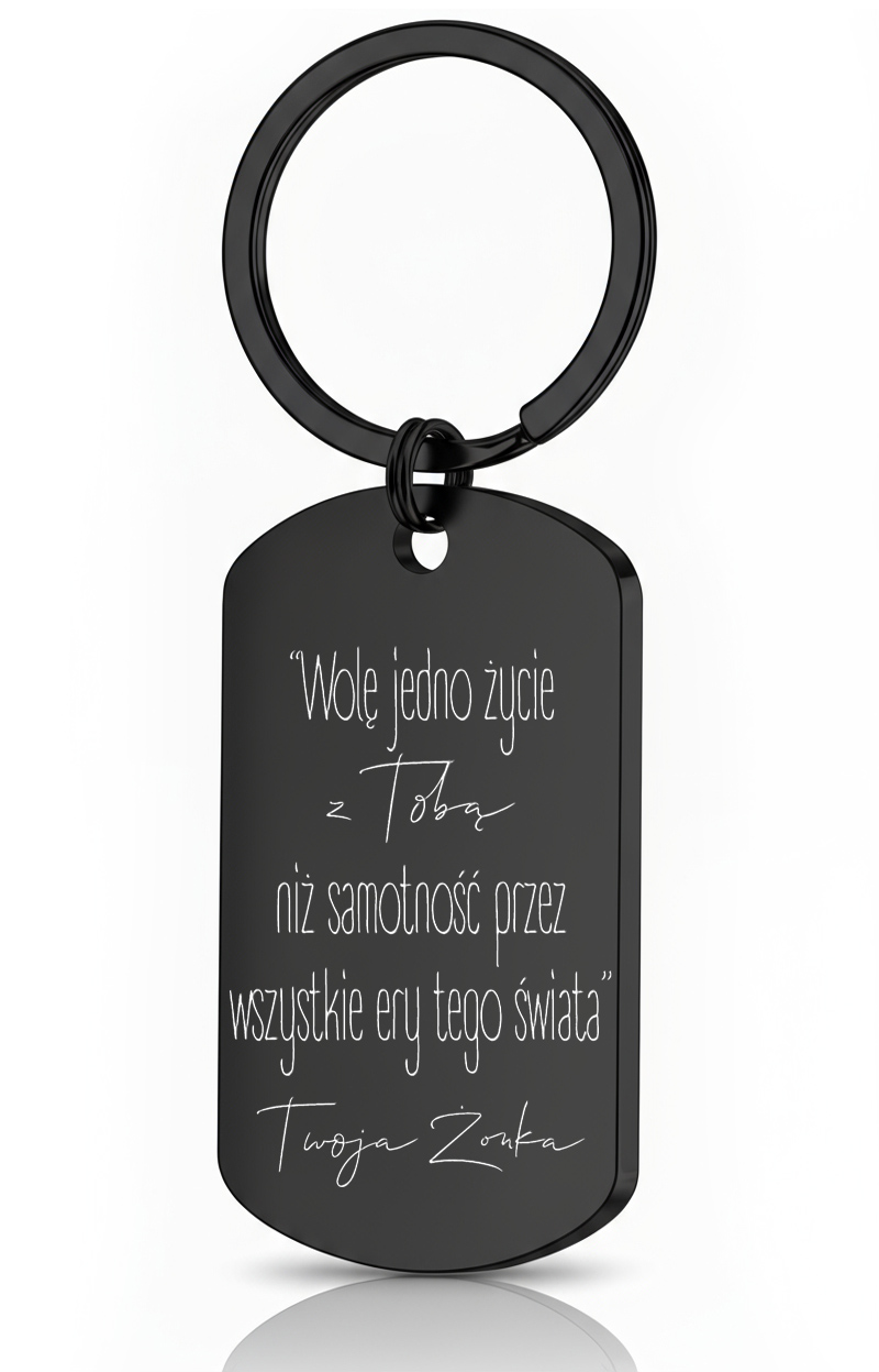 Brelok z napisem Kochanemu Mężowi – symbol miłości w stali