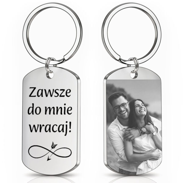 brelok z grawerem zdjęcia – stal szlachetna