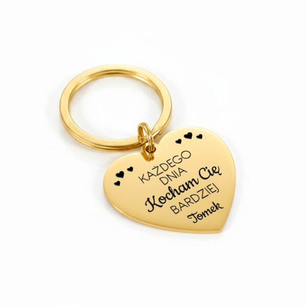 brelok serce z dedykacją dla ukochanej