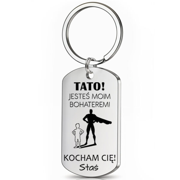Brelok dla taty od dzieci z grawerem imienia i dedykacji