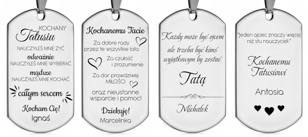 Nieśmiertelnik DLA TATY - RÓŻNE WZORY - obrazek 2