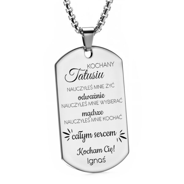 Nieśmiertelnik dla Taty z grawerem Kochany Tatusiu