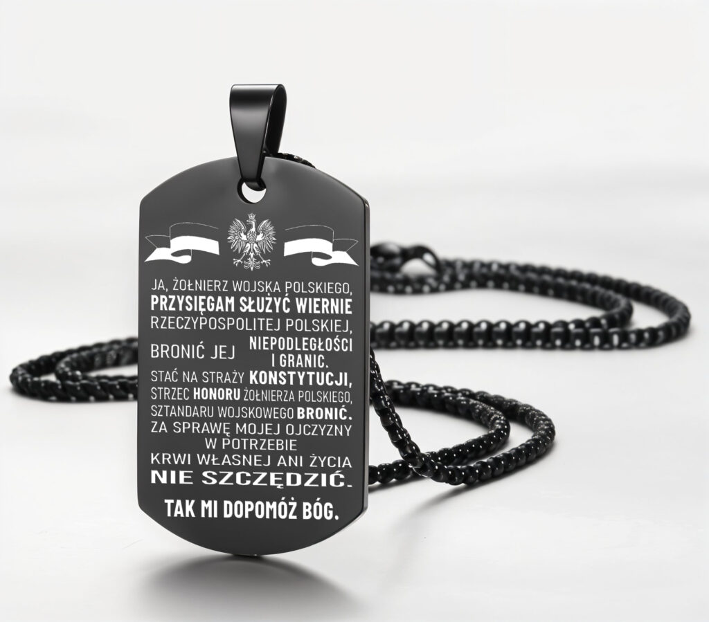 Nieśmiertelnik – Pamiątka Przysięgi Wojskowej z grawerem imienia i daty