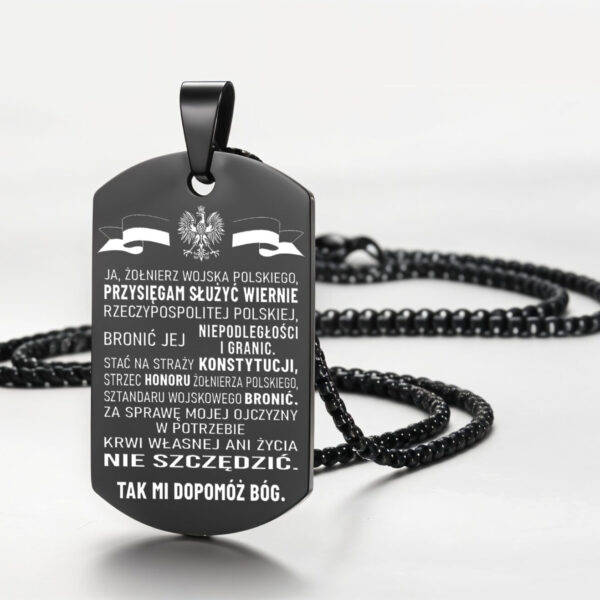 Nieśmiertelnik – Pamiątka Przysięgi Wojskowej z grawerem imienia i daty