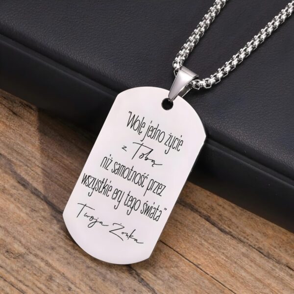 prezent dla męża nieśmiertelnik z dedykacją