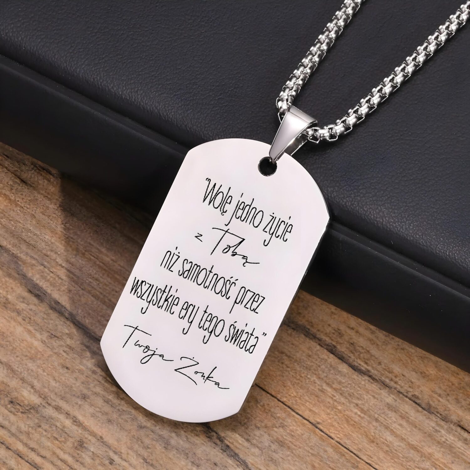 prezent dla męża nieśmiertelnik z dedykacją