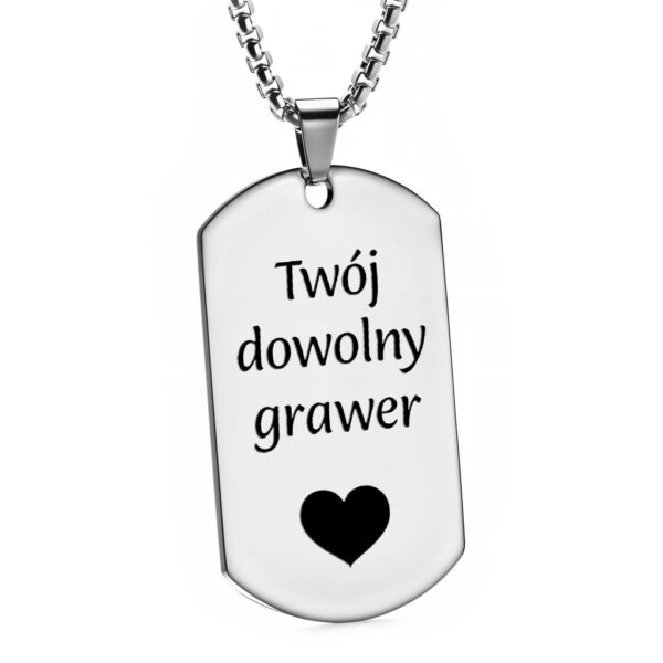 Nieśmiertelnik z grawerem – personalizowana zawieszka ze stali