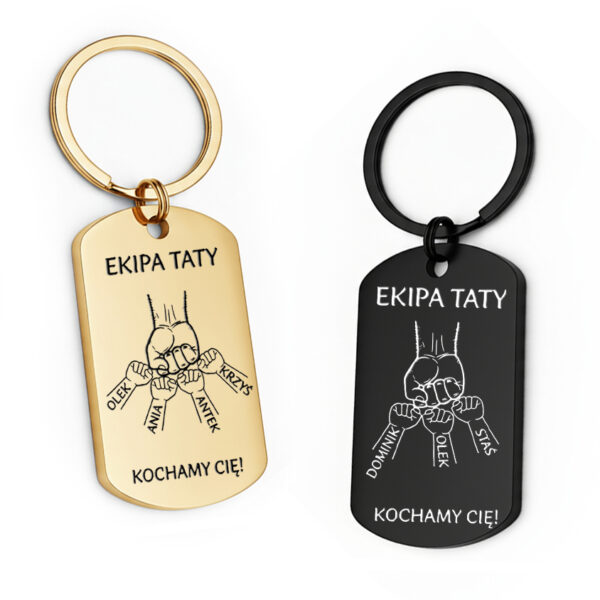 Brelok z napisem Ekipa Taty – symbol rodzinnej więzi