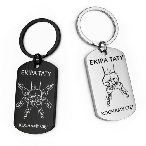 Personalizowany brelok dla taty – prezent z grawerem od dzieci