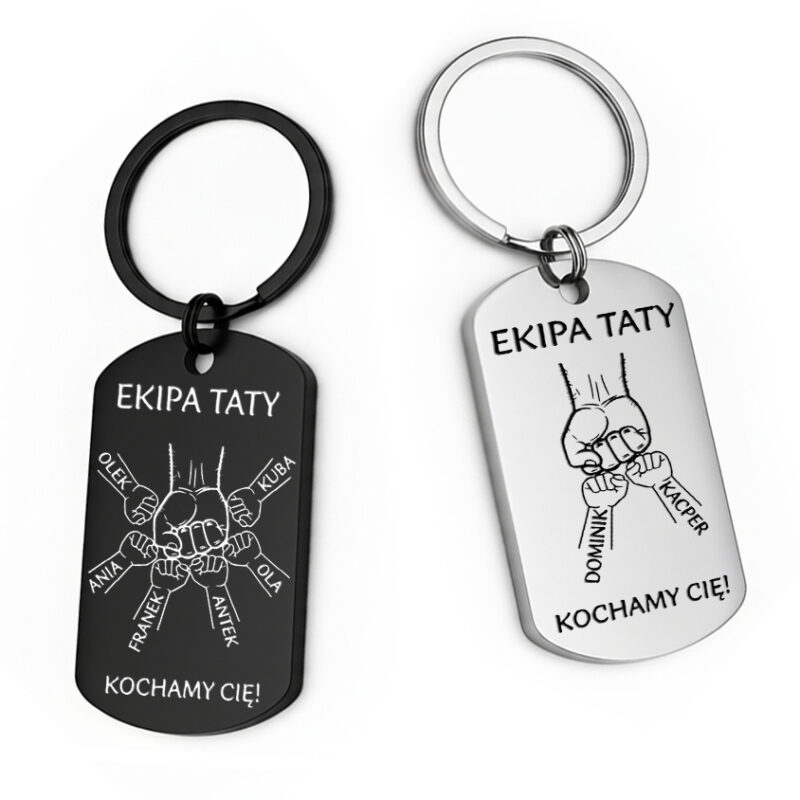 Personalizowany brelok dla taty – prezent z grawerem od dzieci