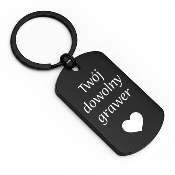 Personalizowany brelok z dowolnym napisem i symbolem serca