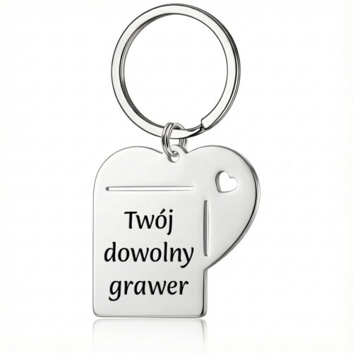 Brelok serce z dowolnym grawerem wykonany ze stali szlachetnej w eleganckim połysku
