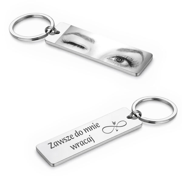Personalizowany brelok z grawerem oczu i dowolnym tekstem