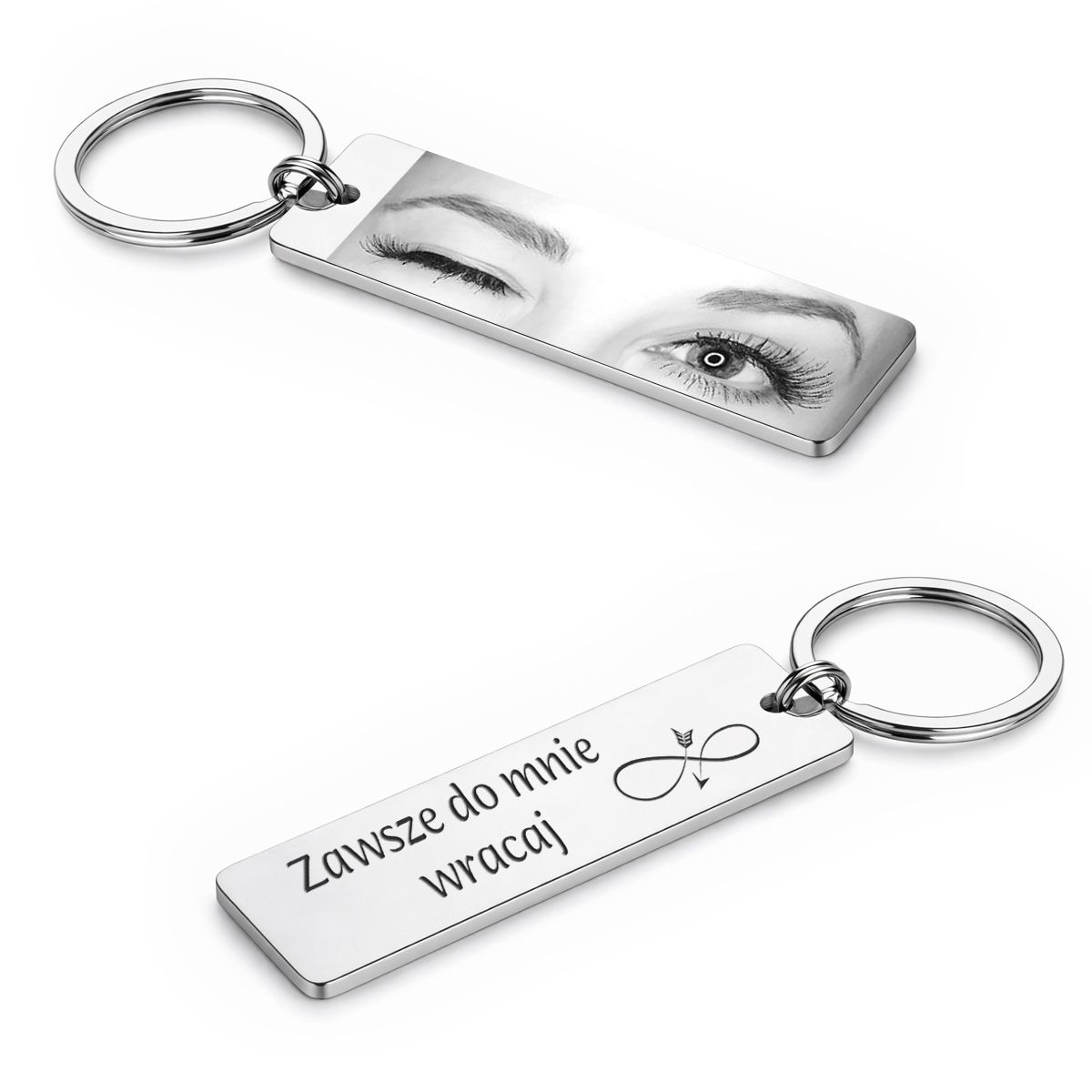 Personalizowany brelok z grawerem oczu i dowolnym tekstem