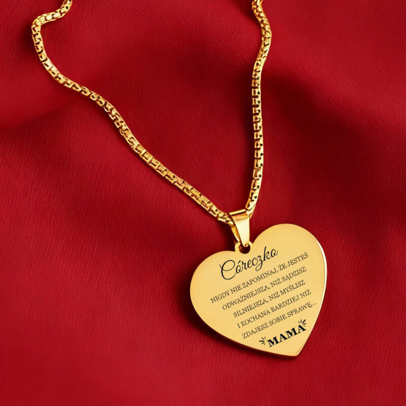 Personalizowany naszyjnik dla córki z napisem od mamy